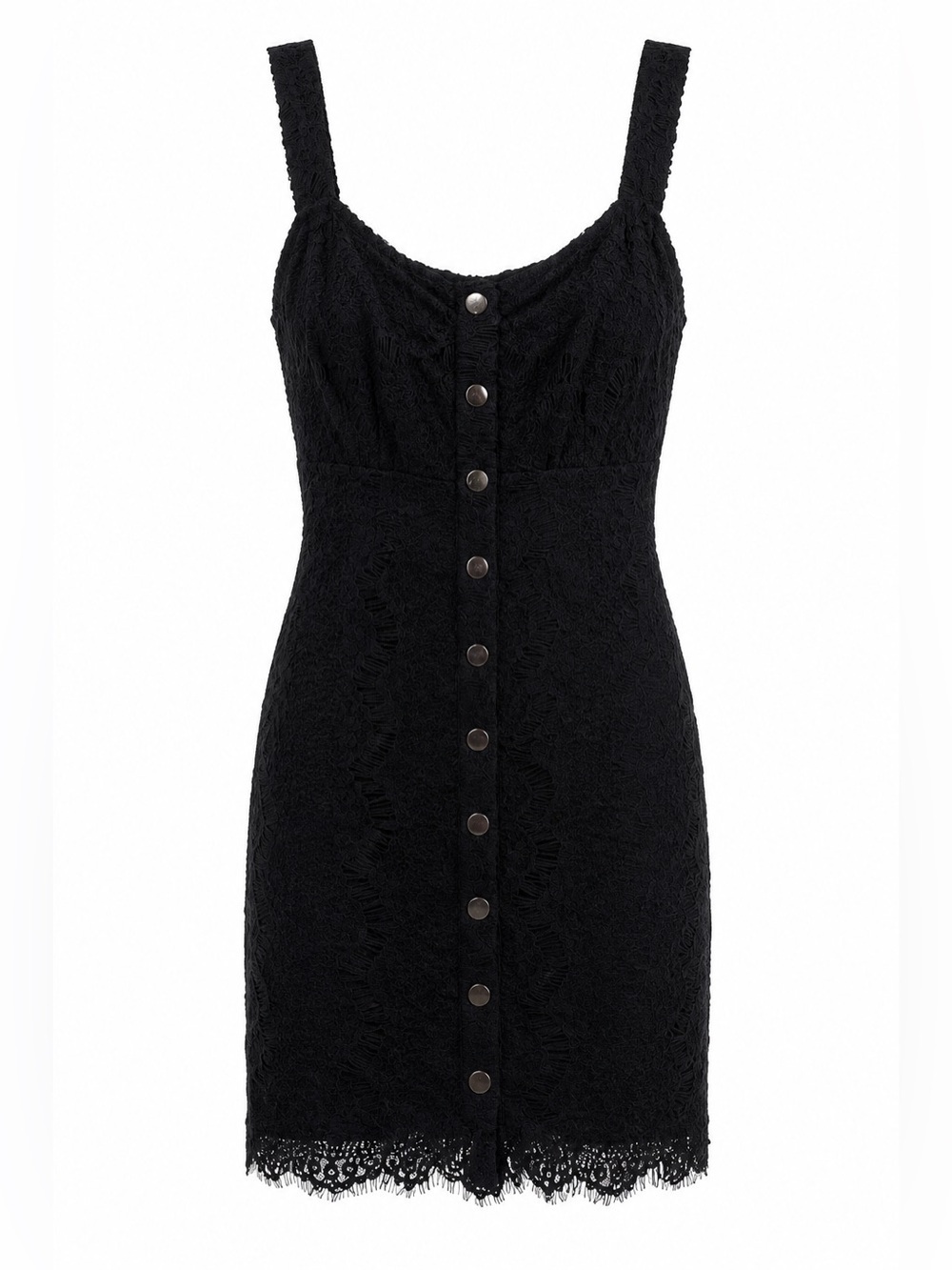 Free People NWT black lace button front mini dress, XS